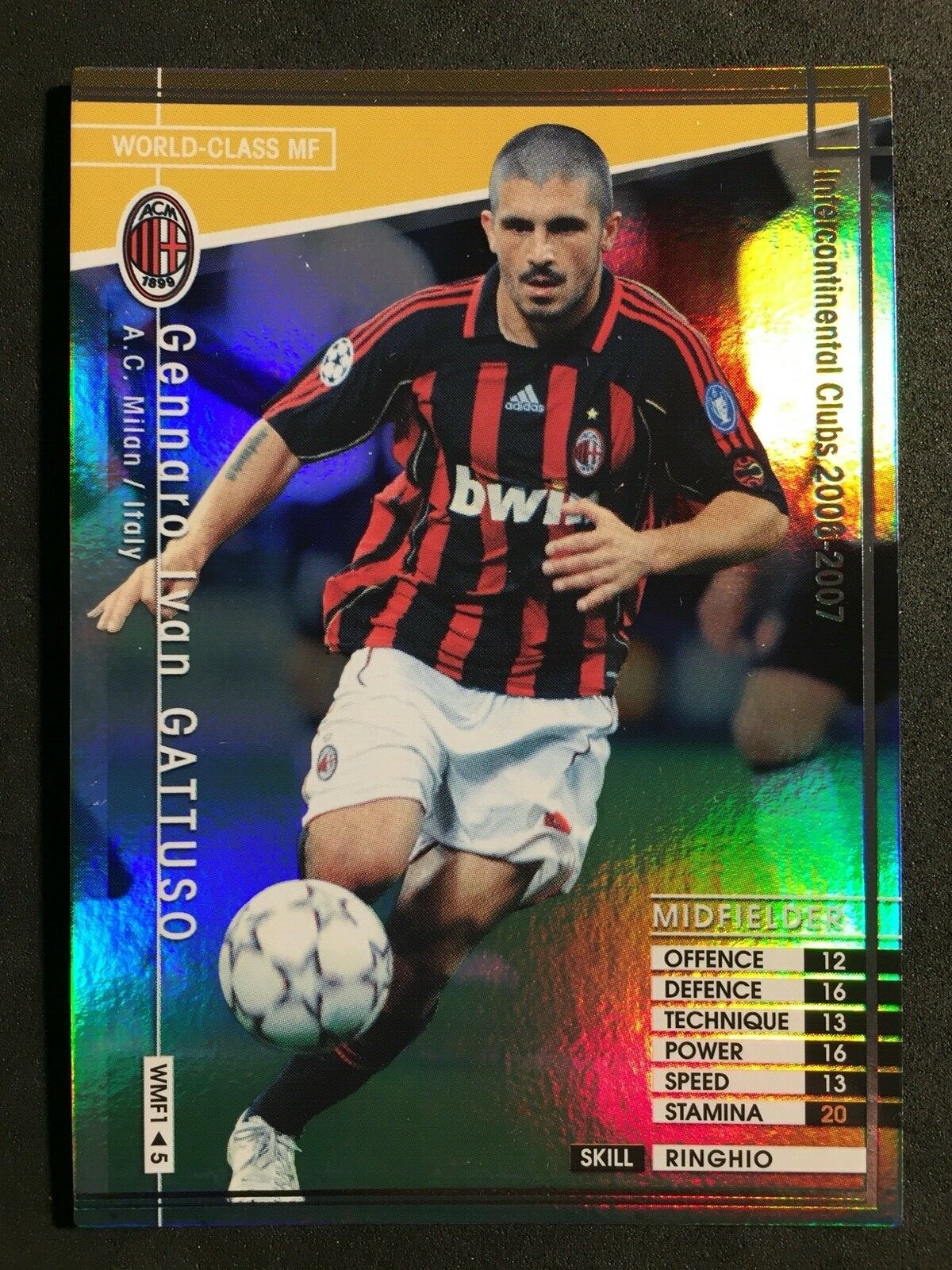 06 07 Panini Wccf World Class Mf Gennaro Ivan Gattuso Ac Milan Refractor Card Ebay