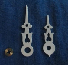Cuckoo Clock Hands - White Plastic for 90 mm Dial - W/Bushing - NEW