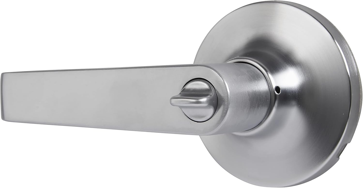 Commercial - Light Duty Privacy Door Lever, Satin Chrome Finish - Meets ANSI Gra