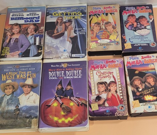 Vintage Lot of 8 VHS Tapes Mary Kate and Ashley Olsen Twins used