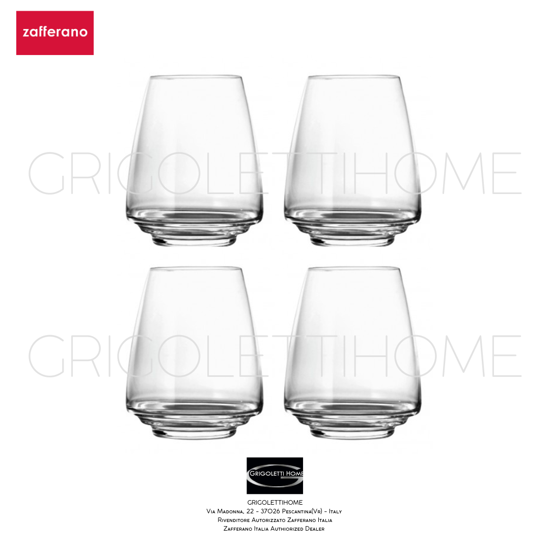 Zafferano - Esperienze - 4 Bicchieri Tumbler Acqua Vini Bianchi vetro cl 45