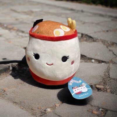 NWT Squishmallow FLIP A MALLOW 8'' RAISY Ramen & SHUN Sushi Food Squad Plush New!