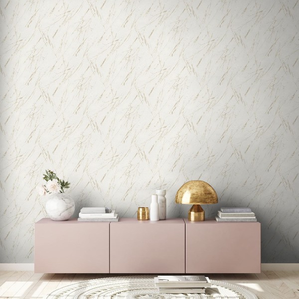 Vliestapete Stein Optik Marmor Struktur Creme Beige Metallic 39336-3 (3,35€/1Qm)-image