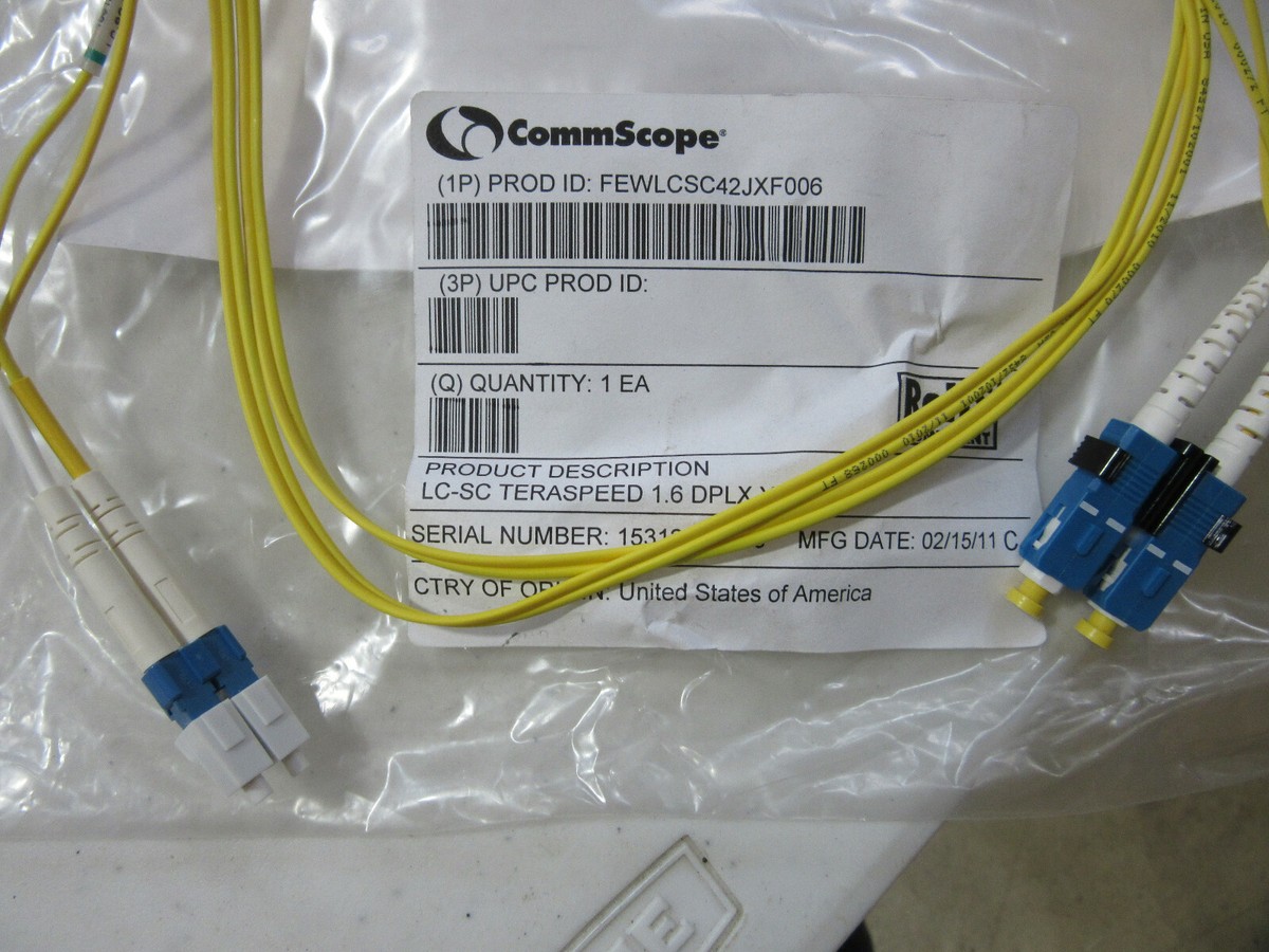 CommScope FEWLCSC42JXF006 Cable LC-SC Teraspeed 1.6DPLXYL CommScope FEWLCSC42JXF006 Cable LC-SC Teraspeed 1.6DPLXYL