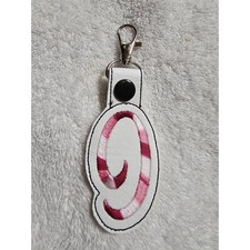 Embroidered Initial O Keychain Bag Charm Backpack Clip On Accessory