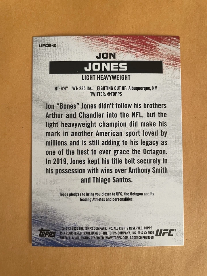 2020 Topps Bloodlines Jon Jones #UFCB-2 🇺🇸 - Image 2 of 4