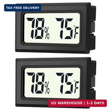 2 Pack Mini Digital Hygrometer Thermometer Gauge, Indoor Outdoor Temperature Hum