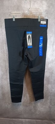 Mario Serrani Women s Black Leggings Size L Pull On Stretch Comfort NWT