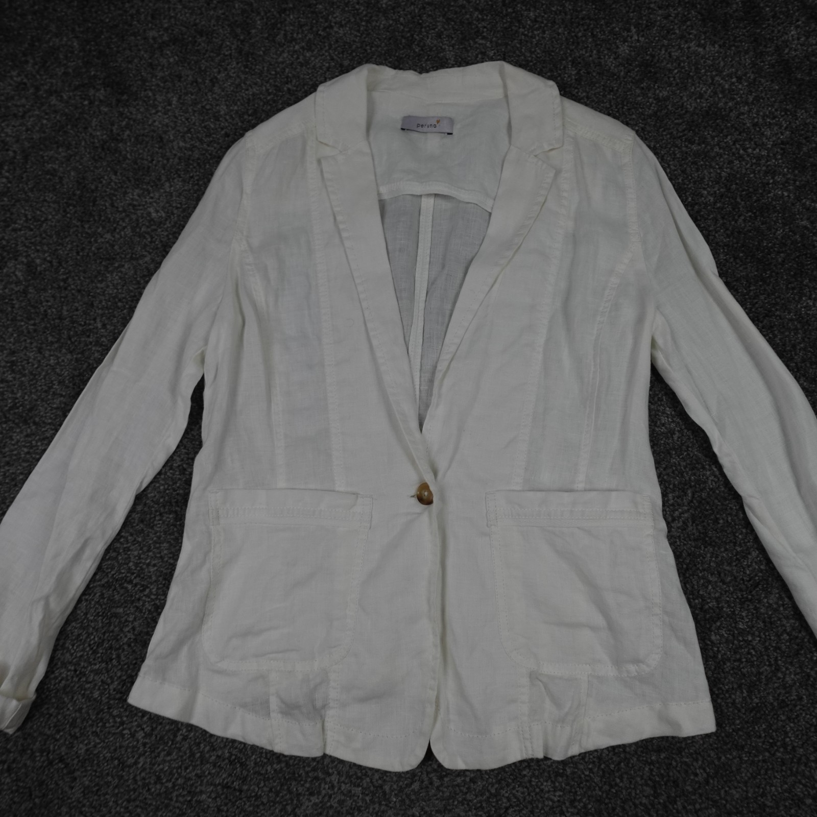 Per Una Marks & Spencer Blazer Jacket Lightweight 100% Linen Size 10 Women's