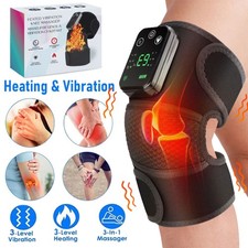 Electric Knee Massager Heated Vibration Joint Brace Therapy Shoulder Pain Relief