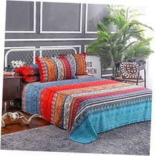 Sheets Set 4 PCS Size Colorful Tribal Striped Bed Sheets 14" Deep Full Boho