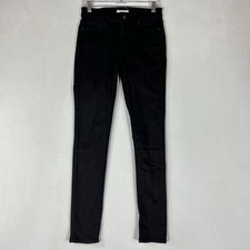 Levi's 711 Skinny Jeans Womens Size 26 Black Mid Rise Denim Pants 26x32 Casual