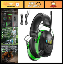 AM/FM Radio Ear Protection Headphones, 120H Rechargeable Earmuffs, 30dB Noise Re