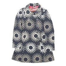 DESIGUAL Womens Black & Cream Circle Print Button Jacket XS Acrylic Blend