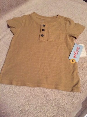 Cat & Jack Baby Boy Button Shirt Brown 18mos