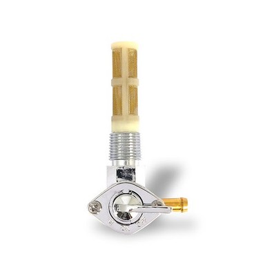 Chrom Benzinhahn 3/8'' NPT für Harley-Davidson vor 1975 - rechter Seitenzapfen