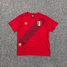 Umbro Peru FPF National Team Inti Pa Soccer Jersey T-Shirt Red Medium