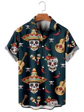 Mens Button Down Shirts Fire Flames Printed Summer Tops Novelty Ugly Gag Gifts