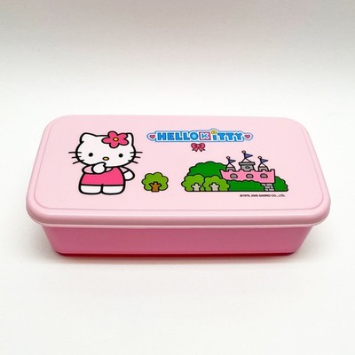 Vintage 2005 Sanrio Pink Castle Plastic Bento Box Lunch Container