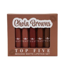 Italia Deluxe Top Five Matte Chola Browns 1 Set of 5 Lipstick - USA Seller