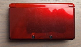 Nintendo 3DS Flare Red Region Free Console 128GB Tested w/ Charger & Stylus