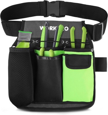 WORKPRO Werkzeuggürtel für Gartenwerkzeuge Grün, 600D Oxford Multifunktional