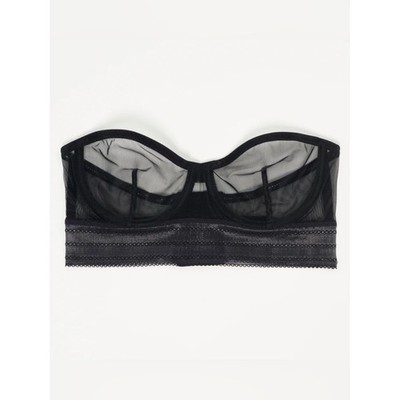 Else Bare Underwire Strapless Bra Sheer Black 38B NWT Lightweight