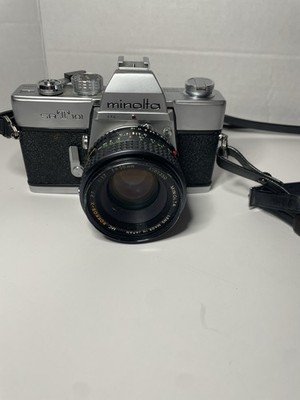 Minolta SR-T 101 Vintage SLR Film Camera Black Silver with Lens