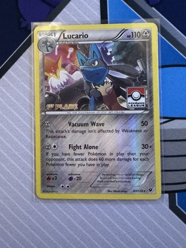 Lucario Fates Collide Reverse Holo 63/124 - Pokémon League 1st Place Stamped 