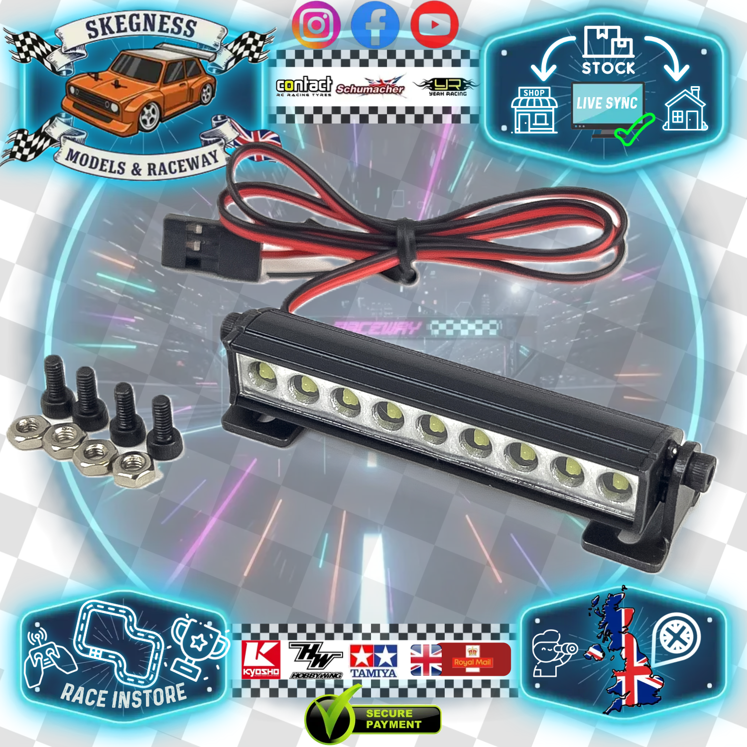 RC Overhaul - RC Rock Crawler Accessories - Led Light Bar w/Mount 56mm (1/24th)