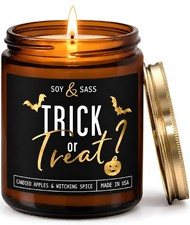 Halloween Candle - Trick or Treat, Winter Candy Apple Scent, Made in USA