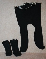 AMERICAN GIRL DOLL BLACK STOCKINGS/TIGHTS  ONE PAIR OF SOCKS.