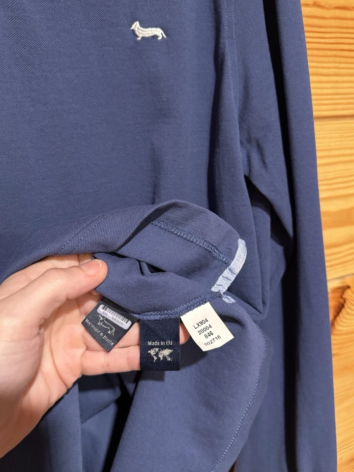 Harmont & Blaine Men 3XL Narrow Fit Casual Shirt Blue Cotton Embroidered Logo LS - Image 3 of 4