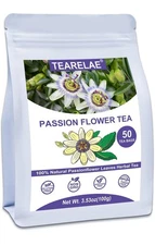 TEARELAE 100% Natural Passion Flower  50 Tea Bags herb for Relaxation & Sleep 