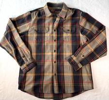 ORVIS Heavy Flannel Herringbone Pattern Shirt Jacket Shacket Pockets Mens Med
