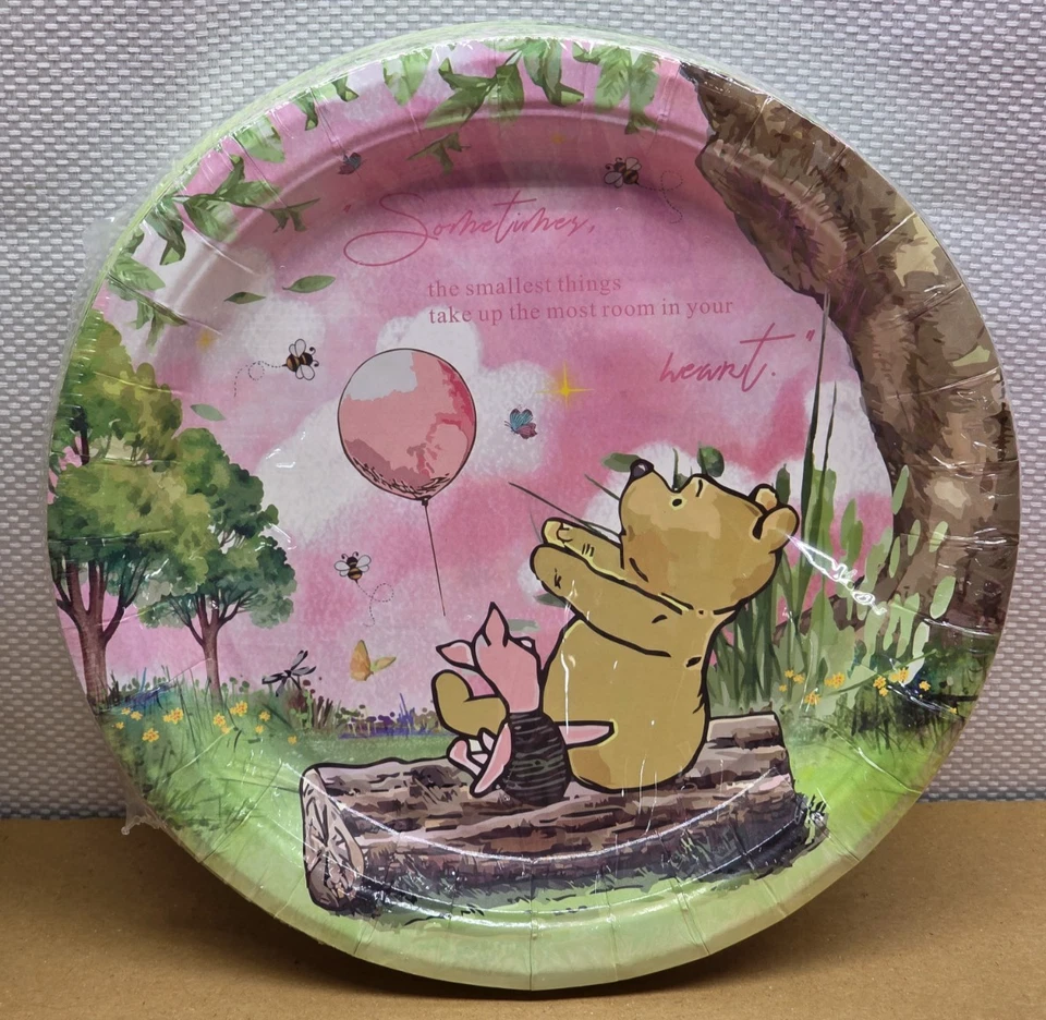 Winnie Pooh 1-й (один) день рождения вечеринки тарелки салфетки чашки посуда классический медведь - Изображение 4 из 4