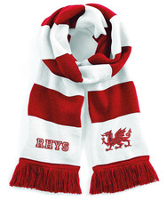 Wales Dragon Sports Scarf – Custom Embroidered Dragon & Your Chosen Initials