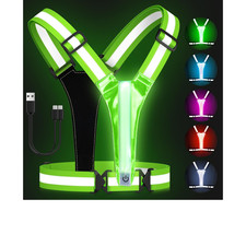 LED Reflective Vest Running Gear with Five Light Colors and Rechargeable Lights
