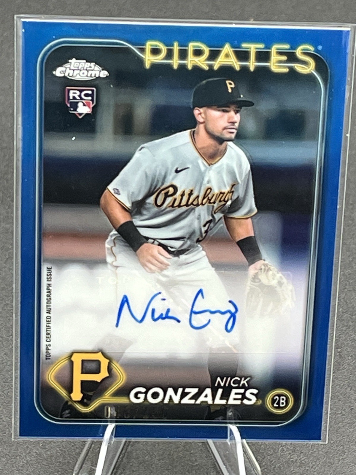 Nick Gonzales 2024 Topps Chrome - Rookie Auto #RA-NG Blue Ref /150 (AU, RC)