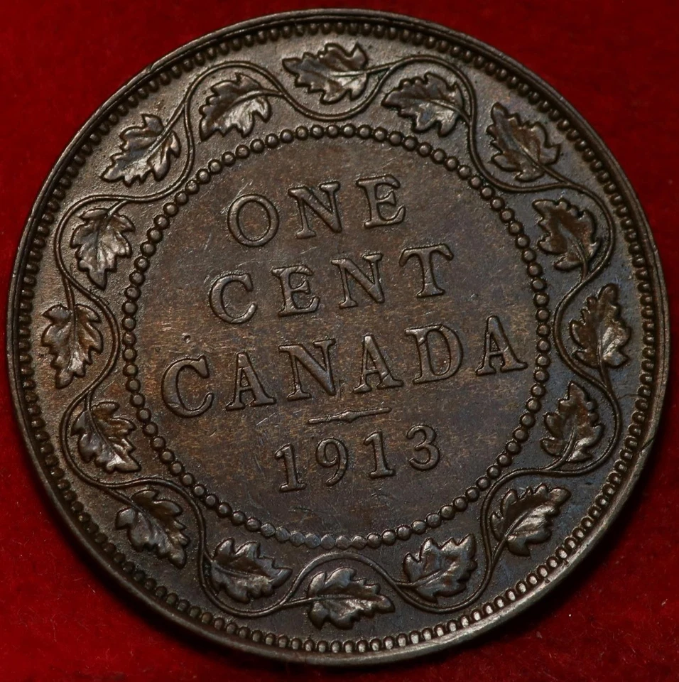 🇨🇦 Uncirculated 1913 King George V One Large Cent Coin Canada - Image 2 of 2