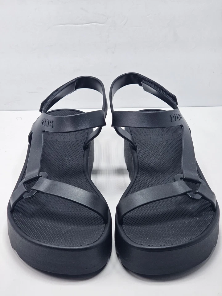 Sandalias de plataforma ROSA Victoria's Secret negras talla US 5 - 6 correas gladiador  Foto 3 de 4