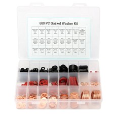 680pcsCopper washers Nylon washers Red paper fiber washers gasket kits Part UK