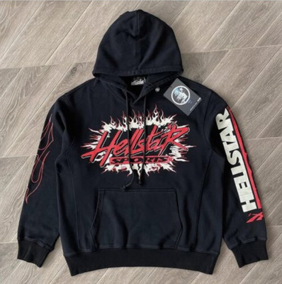 Hell Studios star print Hoodie Pants Streetwear Mens Washed Hoodie and Pants Set