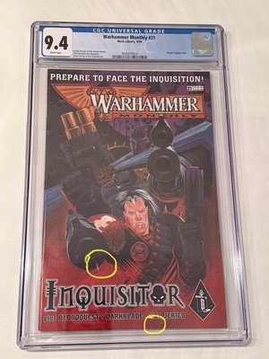 Warhammer Monthly #21 CGC 9.4 Black Library 1999 / Cert# 4430074019 / POP 1
