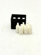 Dollhouse Miniature Toy Drinking 6 Milk Bottles  Basket Accessories Fairy Decor