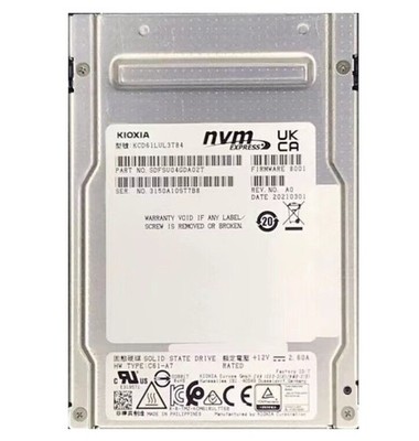 KIOXIA CD6 3.84TB SSD 2.5'' U.2 PCIe Solid State Drive KCD61LUL3T84