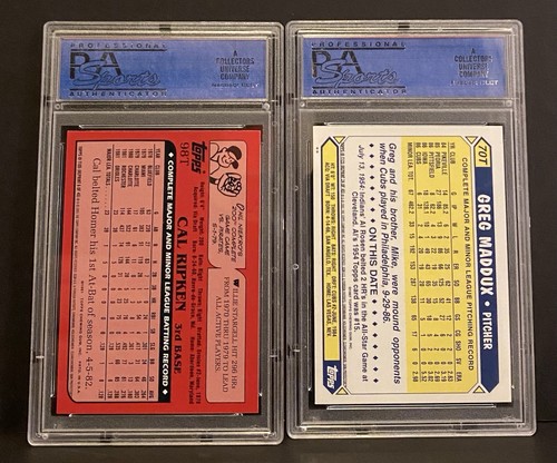 2001 Topps Traded Chrome Greg Maddux #T123/Cal Ripken Jr #T105 Both PSA 9 - Picture 3 of 3