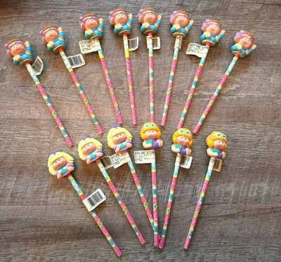 Vintage/Rare 1990 Cabbage Patch Kid Pencil Topper with Pencil --You Pick