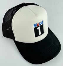 Mobil 1 General Motors Trucker Hat Cap Black White SnapBack Foam Mesh Adjustable