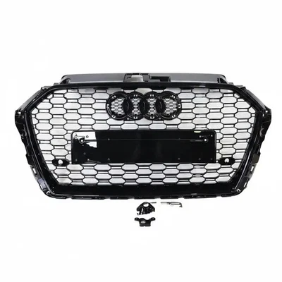 New Honeycomb Grill for Audi A3 / S3 8V 2016-2020 Facelift Grille Gloss Black - Image 1 of 3